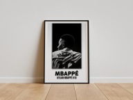 Plakat Kylian Mbappé #10 – nowoczesny czarno-biały design | B2 50×70 cm