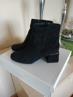 Buty Botki czarne zamszowe 38