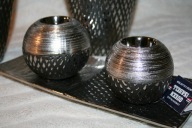 MEGA ZESTAW DEKORACYJNY QUEEN ISABELL CERAMIKA OZDOBNY 2x WAZON 2xŚWIECZNIK