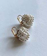 Vintage klipsy supełki perły lata 60s