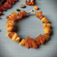 Srebro AMBER bransoletka bursztyn bałtycki zielony hematyt BlackberriesArts