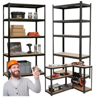 REGAŁ MAGAZYNOWY METALOWY DREWNIANY CZARNY WCISKANY NOWY 180x90x40cm 1325kg