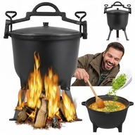 KOCIOŁEK ŻELIWNY 10L NA OGNISKO GARNEK MYŚLIWSKI WĘGIERSKI STOJĄCY GRILL
