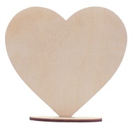 SERCE DREWNIANE na podstawce serduszko ze sklejki dekor stojący 9cm X 10cm