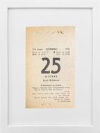 KARTKA Z KALENDARZA 1985-06-25 ORYGINAŁ W RAMCE, PREZENT NA URODZINY