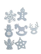 ZESTAW 7 OZDÓB CHOINKOWYCH ŚWIĄTECZNYCH - różne kształty