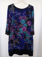 bluzka tunika fioletowa turkusowa