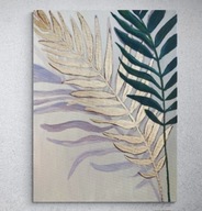 Obraz na płótnie ręcznie malowany akrylami "Liście palmowe" prezent 40x50