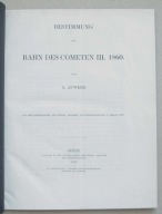 Astronomia, Arthur von Auwers, Wytyczenie toru Komety III 1860