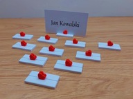 Podstawka pod winietki stojak na wizytówki biała czerwone serce 10 szt