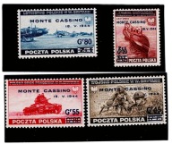 Polska 1944 | Monte Cassino Kompletna Seria (4 zn.) | Rząd Emigracyjny MNH