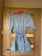 piękna sukienka błękitna z paskiem rozm m