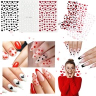 KOMPLET NAKLEJEK NA PAZNOKCIE PREZENT NA WALENTYNKI SAMOPRZYLEPNE 3SZT