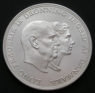 Dania 5 koron 1960 - srebrne wesele - Frederik i Ingrid - srebro
