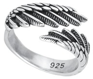 Obrączka, Pierścionek Regulowany Skrzydła, 925, Walentynki