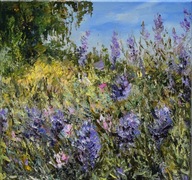 W trawach" obraz olejny na płótnie 30x30cm oryginał , Garncarek Al,,,