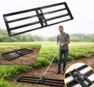 NIWELATOR TERENU RĘCZNY RÓWNIARKA DO TRAWNIKA ZIEMI ROZGARNIARKA METALOWY