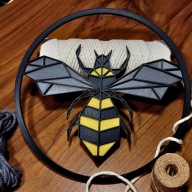 Baza do makramy zawieszka dekoracja na ścianę kolor Pszczoła 24cm koło