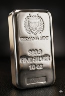 Sztabka srebra 10oz Germania Mint 10 uncji srebrna sztabka inwestycyjna