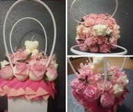 Ręcznie wykonana świecowa kompozycja kwiatowa – prezent handmade – WOŚP