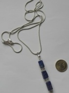 Retro* srebrny naszyjnik z zawieszką z lapis lazuli ,srebro925