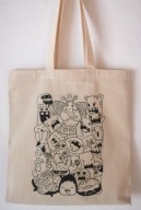 DOODLE - torba bawełniana RĘCZNIE malowana - nowa