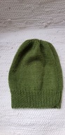 Czapka hand made nowa zieleń wełna