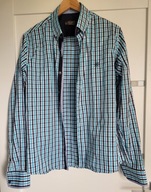 Koszula w turkusowo-granatową kratę