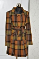 Oryginalny płaszcz Wełna/krata Przepiękny