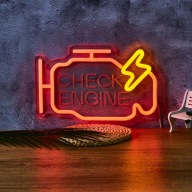 NEON LED CHECK ENGINE REKLAMA SZYLD DO WARSZTATU GARAŻU DLA MECHANIKA USB