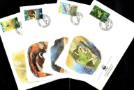 Liechtenstein / 4 Koperty FDC / 971-974 ( WWF - Fauna - Zwierzęta ) 1989 r.
