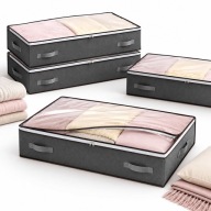 TORBA POD ŁÓŻKO 4 SZT 90L ORGANIZER NA UBRANIA POŚCIEL SZARA