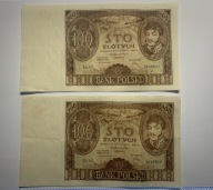 PARA 100 zł 1932 Poniatowski - KOLEJNE NUMERY - Miłczak 68 - Stan 3+ CRISP