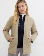 Okazja ! NOWA 279zł KOMFORTOWA pikowana kurtka beż na zamek_kieszenie_r. 52