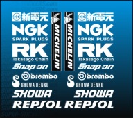 18szt Naklejki sponsorskie na pługi Ścigacz, 18 Kolorów, NGK RK, Rozmiar L