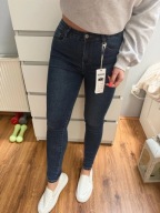 Damskie jeansy rurki push up wysoki stan XS