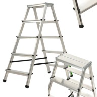 DRABINA ALUMINIOWA SKŁADANA 5 STOPNIOWA DWUSTRONNA 125 KG MOCNA