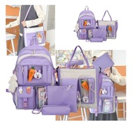 ZESTAW PLECAK SZKOLNY TORBA TOREBKA + SASZETKA 4W1 MINI BRELOK Z MISIEM