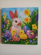 Zajączek z kurczczkami - Haft Diamentowy