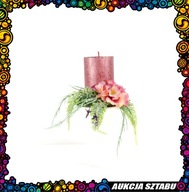 Świecznik ręcznie robiony ze stroikiem