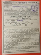 Oryginalna niemiecka karta składkowa systemu ubezpieczeń społecznych 1923