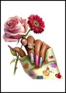 A2 PLAKAT DO SALONU MANICURE URODY, PLAKAT DLA KOSMETYCZKI PAZNOKCIE LAKIER