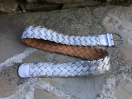 Pasek pleciony damski boho NKD y2k britney 2000s srebrny vintage