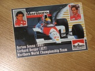 MARLBORO FORMUŁA1 MISTRZOSTWO ŚWIATA A. SENNA G. BERGER oryginalna naklejka