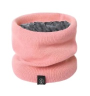 Ciepły zimowy komin w paski różowy