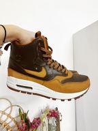 brązowe buty zimowe Nike Air Max 1 Mid Sneakerboot WMNS Tawny