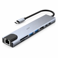 Hub USB ADAPTER USB-C HUB 8w1 LAN