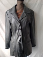 Marynarka grafitowa ze sztucznej skóry - 38