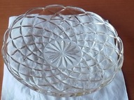 Mała patera z kolorowego szkła ( odcień żółtawo-zielony )HSG Ząbkowice