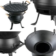 GRILL WĘGLOWY OGRODOWY ŻELIWNY RUSZT ŚREDNICA RUSZTU 35cm LANDMANN
